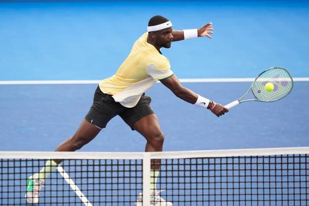 February 16, 2024, Delray Beach, Florida, United States: February, 16 - Delray Beach, FL: Francis Tiafoe(USA) in action here, defeats Flavio Cobolli(ITA) during the second round match of the 2024 Delray Beach Open at the Delray Beach Tennis Center. Delray Beach USA - ZUMApa3_ 20240216_zap_pa3_005 Copyright: xAndrewxPatronx