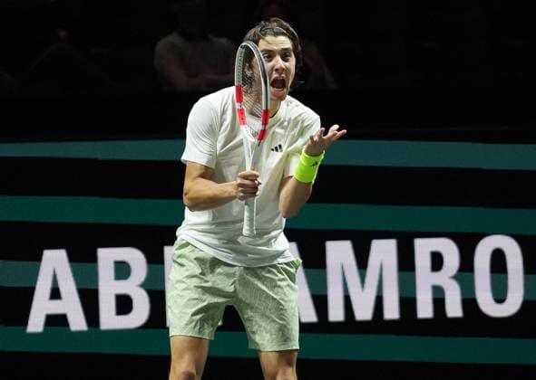 ABN Amro Open - Rotterdam Alexander Shevchenko of Kazakhstan during the ABN Amro Open 2024, ATP, Tennis Herren 500 tennis tournament on February 16, 2024 in Rotterdam, Netherlands. Photo by Laurent Lairys ABACAPRESS.COM Rotterdam Netherlands  Copyright: xLairysxLaurent ABACAx
