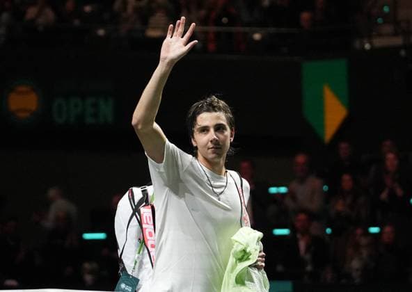 ABN Amro Open - Rotterdam Alexander Shevchenko of Kazakhstan during the ABN Amro Open 2024, ATP, Tennis Herren 500 tennis tournament on February 16, 2024 in Rotterdam, Netherlands. Photo by Laurent Lairys ABACAPRESS.COM Rotterdam Netherlands  Copyright: xLairysxLaurent ABACAx