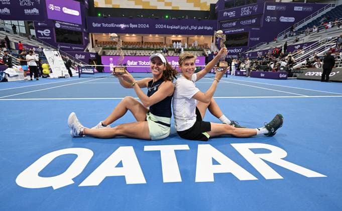 Qatar TotalEnergies Open 2024 Womans Doubles Final Winner Demi Schuurs NED Luisa Stefani BRA