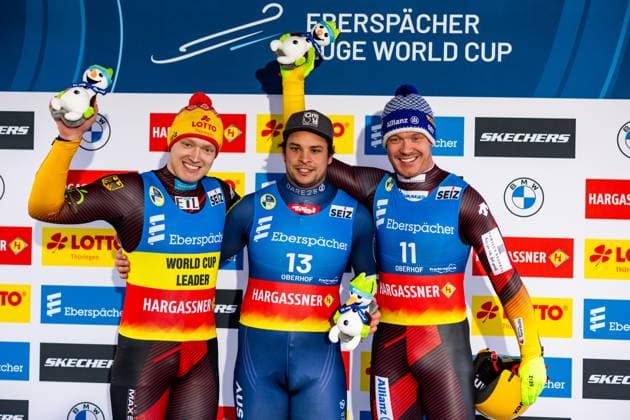 Bilder des Jahres 2024, Sport 02 Feburar Sport Themen der Woche KW07 Sport Bilder des Tages 17.02.2024, GER, Rodeln Rennrodeln, Frauen Maenner, Weltcup, Saison 2023 2024, 7. EBERSPAECHER Rodelweltcup WC Men s Singles Oberhof Max Langenhan Mueller, Jonas Loch, Felix 98559 Oberhof LOTTO Thüringen ARENA am Rennst Thüringen Deutschland *** 17 02 2024, GER, Luge Luge, Women Men, World Cup, Season 2023 2024, 7 EBERSPAECHER Luge World Cup WC Men s Singles Oberhof Max Langenhan Mueller, Jonas Loch, Felix 98559 Oberhof LOTTO Thüringen ARENA am Rennst Thüringen Germany