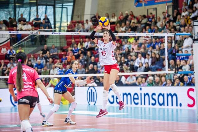 Raquel Lazaro SC Potsdam, 15 Ball reception Allianz MTV Stuttgart SC Potsdam, Sport, Volleyball Bundesliga, Women, VBL, Season 2023 24, 17 02 2024, Stuttgart SCHARRena , DEU Allianz MTV Stuttgart SC Potsdam, Sport, Volleyball Bundesliga, Women, VBL, Season 2023 24, 17 02 2024, Stuttgart SCHARRena , DEU Stuttgart Copyright: xSandyxDinkelackerx EP_SDR