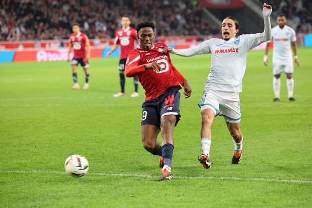 But de Jonathan DAVID (LOSC Lille) lors du match LOSC LILLE vs LE HAVRE, Ligue 1, Decathlon Arena stade Pierre Mauroy, le 17 fà vrier 2024 FOOTBALL : LOSC LILLE vs LE HAVRE - LIGUE 1 - 17 02 2024 LaurentSanson Panoramic