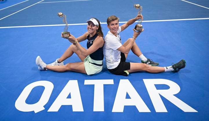 Qatar TotalEnergies Open 2024 Womens Double Final, Luisa Stefani BRA and Demi Schuurs NED vs Caroline Dolehide USA and Desire Krawczyk USA winners Luisa Stefani l, BRA and Demi Schuurs NED