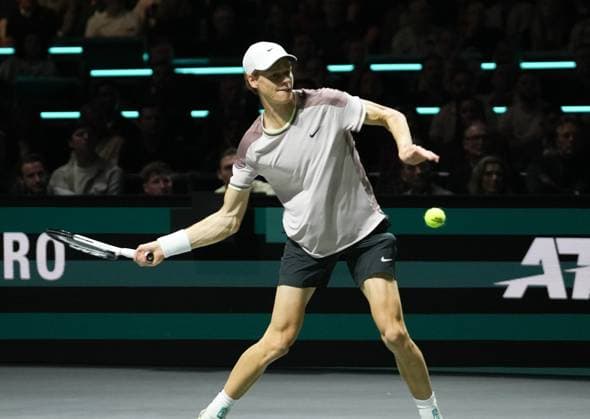 Jannik Sinner of Italy 1 2 Finale during the ABN Amro Open 2024, ATP, Tennis Herren 500 tennis tournament on February 17, 2024 in Rotterdam, Netherlands - TENNIS : ABN Amro Open 2024 - Rotterdam - 17 02 2024 LaurentLairys Panoramic 