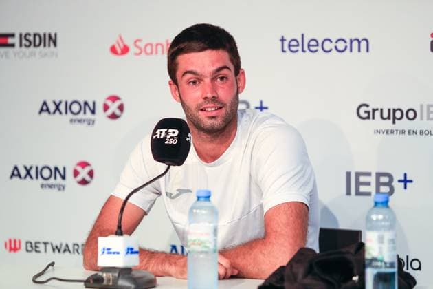 ATP 250 IEB ARGENTINA OPEN Facundo Dias Acosta ARG during the press conference after winning the semifinal of the IEB Argentina Open 6 2 6 3 to Federico Coria ARG played at the Guillermo Vilas Stadium of the Lawn Tennis Club of the Autonomous City of Buenos Aires, Argentina February 17, 2024 Ciudad Autonoma de Buenos Aires Lawn Tennis Club Argentina Copyright: xSantiagoxGomezxRocax