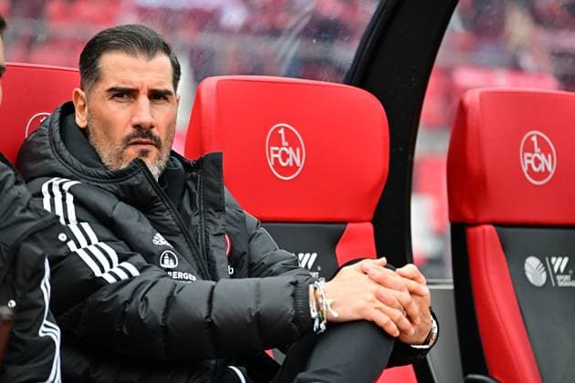 18 02 2024 Soccer Season 2023 2024 2 Soccer Bundesliga 22 Matchday 1 FC Nürnberg FCN Club 1 FC Kaiserslautern FCK Roten Teufel Sportfoto Zink xwoxzix DFL regulations prohibit any use of photographs as image sequences and or quasi video only for editorial use Cristian Fiel Trainer 1 FC Nürnberg FCN