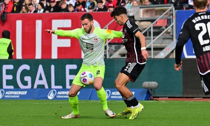 18 02 2024 Soccer Season 2023 2024 2 Soccer Bundesliga 22 Matchday 1 FC Nürnberg FCN Club 1 FC Kaiserslautern FCK Roten Teufel Sportfoto Zink xwoxzix DFL regulations prohibit any use of photographs as image sequences and or quasi video only for editorial use Boris Tomiak 2, 1 FC Kaiserslautern FCK Can Yilmaz Uzun 42, 1 FC Nürnberg FCN