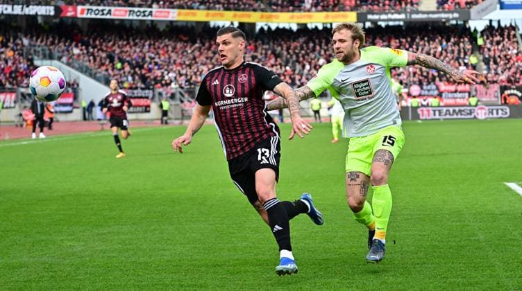 18 02 2024 Soccer Season 2023 2024 2 Soccer Bundesliga 22 Matchday 1 FC Nürnberg FCN Club 1 FC Kaiserslautern FCK Roten Teufel Sportfoto Zink xwoxzix DFL regulations prohibit any use of photographs as image sequences and or quasi video only for editorial use Erik Wekesser 13, 1 FC Nürnberg FCN Tymoteusz Puchacz 15, 1 FC Kaiserslautern FCK