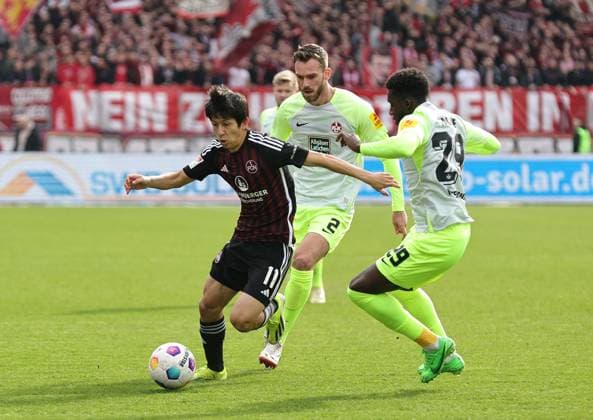 18 02 2024 Soccer Season 2023 2024 2 Soccer Bundesliga 22 Matchday 1 FC Nürnberg FCN Club 1 FC Kaiserslautern FCK Roten Teufel Sportfoto Zink DaMa xdaxmax DFL regulations prohibit any use of photographs as image sequences and or quasi video only for editorial use Kanji Okunuki 11, 1 FC Nürnberg FCN Richmond Tachie 29, 1 FC Kaiserslautern FCK