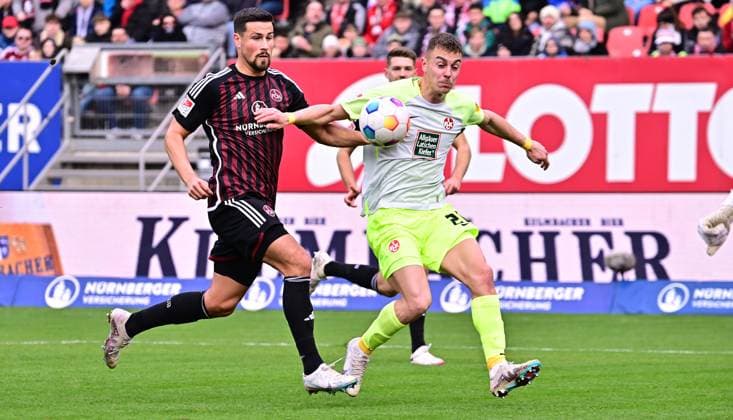 18 02 2024 Soccer Season 2023 2024 2 Soccer Bundesliga 22 Matchday 1 FC Nürnberg FCN Club 1 FC Kaiserslautern FCK Roten Teufel Sportfoto Zink xwoxzix DFL regulations prohibit any use of photographs as image sequences and or quasi video only for editorial use Ahmet Gürleyen Guerleyen 3, 1 FC Nürnberg FCN Filip Kaloc 26, 1 FC Kaiserslautern FCK