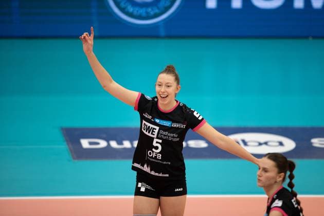 2 Volleyball Bundesliga Women Pro Schwarz Weiss Erfurt vs VCO Dresden 18 02 2024 Isabella Noble 5 Schwarz Weiss Erfurt 2 Bundesliga Women Pro Schwarz Weiss Erfurt vs VCO Dresden Riethsporthalle Erfurt 18 02 2024 Copyright: xBEAUTIFULxSPORTS Duehringx