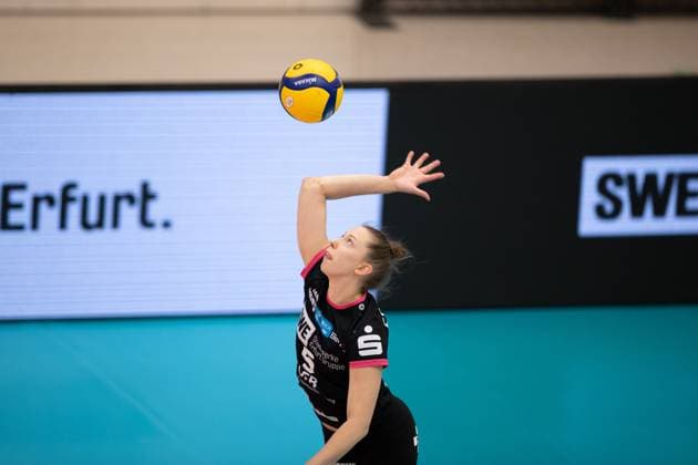 2 Volleyball Bundesliga Women Pro Schwarz Weiss Erfurt vs VCO Dresden 18 02 2024 Isabella Noble 5 Schwarz Weiss Erfurt 2 Bundesliga Women Pro Schwarz Weiss Erfurt vs VCO Dresden Riethsporthalle Erfurt 18 02 2024 Copyright: xBEAUTIFULxSPORTS Duehringx