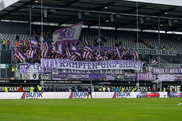 Fanblock Osnabrueck, SV Elversberg vs VFL Osnabrueck, Football, 2 Bundesliga, Matchday 20, Season 2023 2024, 18 02 2024 SV Elversberg vs VFL Osnabrueck, Football, 2 Bundesliga, Matchday 20, Season 2023 2024, 18 02 2024 Elversberg Copyright: xEibner-Pressefoto AlexanderxNeisx EP_ANS