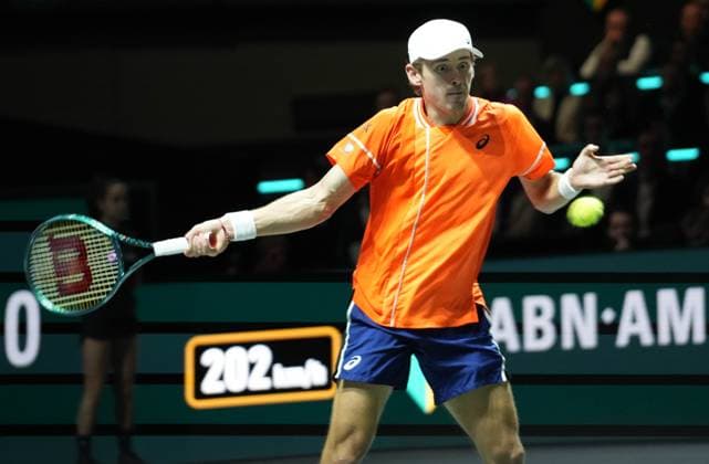 Alex De Minaur of Australia Finale during the ABN Amro Open 2024, ATP, Tennis Herren 500 tennis tournament on February 16, 2024 in Rotterdam, Netherlands - TENNIS : ABN Amro Open 2024 - Rotterdam - 18 02 2024 LaurentLairys Panoramic 