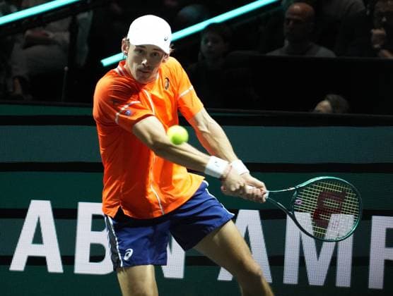 Alex De Minaur of Australia Finale during the ABN Amro Open 2024, ATP, Tennis Herren 500 tennis tournament on February 16, 2024 in Rotterdam, Netherlands - TENNIS : ABN Amro Open 2024 - Rotterdam - 18 02 2024 LaurentLairys Panoramic 