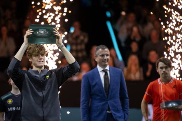 ROTTERDAM - Jannik Sinner (ITA) wins the men s singles tennis tournament ABN AMRO Open in Ahoy. ANP SANDER KONING ABN AMRO Open 2024 xVIxANPxSportx xxANPxIVx 491449812 originalFilename: 491449812.jpg