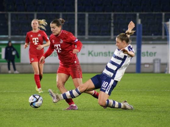 18 02 2024, xgrfx, Fussball 1 Bundesliga Damen, MSV Duisburg Damen 1 FC Köln Damen emspor, v l Carlotta Wamser 1 FC Köln DFL DFB REGULATIONS PROHIBIT ANY USE OF PHOTOGRAPHS as IMAGE SEQUENCES and or QUASI VIDEO Duisburg