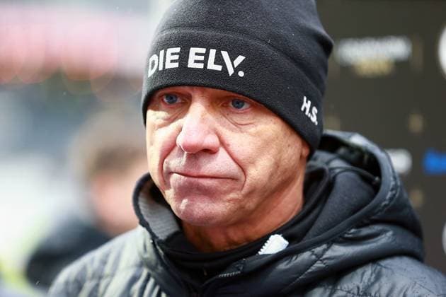 18 02 2024, xrhsx, Fußball 2 Bundesliga, SV Elversberg VfL Osnabrück emspor, v l Trainer Horst Steffen SV Elversberg DFL DFB REGULATIONS PROHIBIT ANY USE OF PHOTOGRAPHS as IMAGE SEQUENCES and or QUASI VIDEO Elversberg