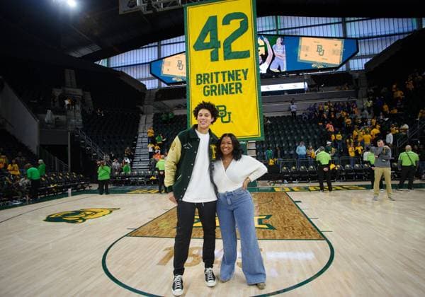 February 18 2024: Former Baylor Lady Bears Brittney Griner and her wife Cherelle Griner after the 2nd half of the NCAA, College League, USA Basketball game between the Texas Tech Red Raiders and Baylor Lady Bears at Foster Pavilion in Waco, Texas. CSM Waco US - ZUMAc04_ 20240218_zma_c04_064 Copyright: xMatthewxLynchx