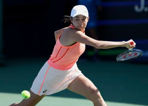 Shuai Zhang CHN , Dubai Duty Free Tennis Championships, Dubai, U A E Tennis Dubai Tennis Championships WTA Dubai Duty Free Tennis Stadium Dubai United Arab Emirates 19 February 2024 Copyright: xJuergenxHasenkopfx