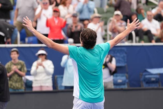 DELRAY BEACH, FL - FEBRUARY 19: Taylor Fritz (USA) in action wins the 2024 Delray Beach Open on February 19, 2024, at the Delray Beach Tennis Center in Delray Beach, FL.DELRAY BEACH, FL - FEBRUARY 19: Taylor Fritz (USA) celebrates after winning the 2024 Delray Beach Open on February 19, 2024, at the Delray Beach Tennis Center in Delray Beach, FL.DELRAY BEACH, FL - FEBRUARY 19: Taylor Fritz (USA) celebrates after winning the 2024 Delray Beach Open on February 19, 2024, at the Delray Beach Tennis Center in Delray Beach, FL.(Photo by Andrew Patron Icon Sportswire) TENNIS: FEB 19 Delray Beach Open EDITORIAL USE ONLY Icon2402198132