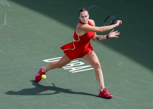 Aryna Sabalenka, Dubai Duty Free Tennis Championships, Dubai, U A E Tennis Dubai Tennis Championships 2024 WTA Dubai Duty Free Tennis Stadium Dubai United Arab Emirates 20 February 2024 Copyright: xJuergenxHasenkopfx