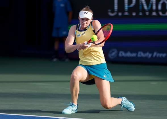 Elena Rybakina KAZ Dubai Duty Free Tennis Championships, Dubai, U A E Tennis Dubai Tennis Championships 2024 WTA Dubai Duty Free Tennis Stadium Dubai United Arab Emirates 20 February 2024 Copyright: xJuergenxHasenkopfx