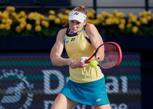 Elena Rybakina KAZ Dubai Duty Free Tennis Championships, Dubai, U A E Tennis Dubai Tennis Championships 2024 WTA Dubai Duty Free Tennis Stadium Dubai United Arab Emirates 20 February 2024 Copyright: xJuergenxHasenkopfx
