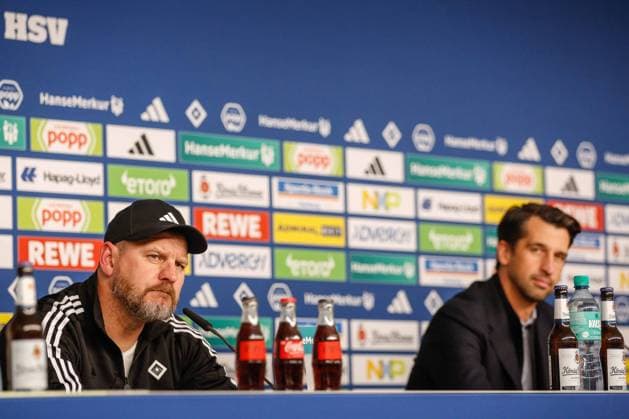 new coach Steffen Baumgart sports director Jonas Boldt HSV Germany , Hamburg , Volksparkstadion , Football , Bundesliga , 2 Soccer Bundesliga , Hamburger SV press conference