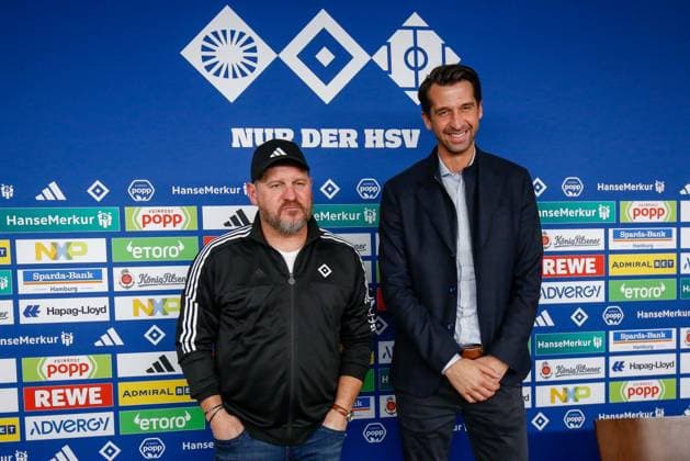 new coach Steffen Baumgart sports director Jonas Boldt HSV Germany , Hamburg , Volksparkstadion , Football , Bundesliga , 2 Soccer Bundesliga , Hamburger SV press conference