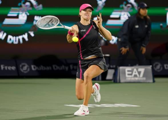 Iga Swiatek, Dubai Duty Free Tennis Championships, Dubai, U A E Tennis Dubai Tennis Championships 2024 WTA Dubai Duty Free Tennis Stadium Dubai United Arab Emirates 20 February 2024 Copyright: xJuergenxHasenkopfx