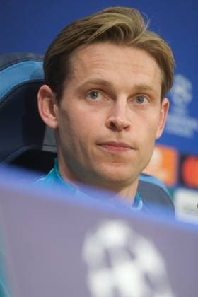 press conference, PK, Pressekonferenz Barcellona CL Barcellona s Dutch midfielder Frenkie de Jong During press conference Barcellona before UEFA Champions League match against SSC Napoli at the Diego Armando Maradona stadium February 20, 2024, in Naples, Italy. DSCF4649 Copyright: xAntonioxBalascox