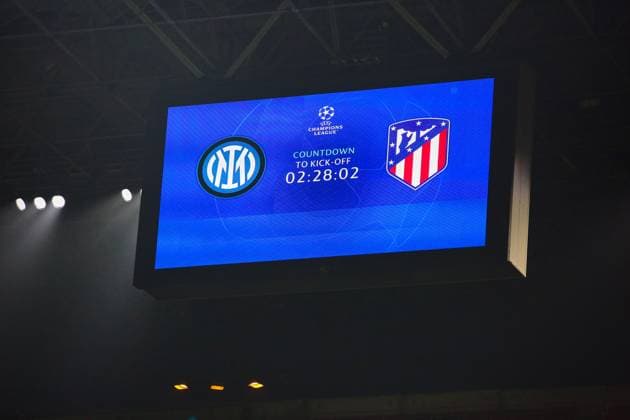 February 20, 2024, Milan, Lombardy, Italy: 2.5 hours to kick-off of the UEFA Champions League Round of 16 first leg game between Inter Milan and Atletico Madrid at Stadio Giuseppe Meazza in Milan, Italy Milan Italy - ZUMAc179 20240220_zep_c179_001 Copyright: xMickaelxChavetx