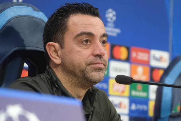 press conference, PK, Pressekonferenz Barcellona CL Barcellona Spanish coach Xavier Hernandez i Creus said Xavi During press conference Barcellona before UEFA Champions League match against SSC Napoli at the Diego Armando Maradona stadium February 20, 2024, in Naples, Italy. DSCF4858 Copyright: xAntonioxBalascox