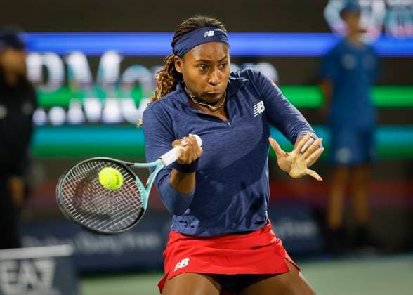 Coco Gauff, Dubai Duty Free Tennis Championships, Dubai, U A E Tennis Dubai Tennis Championships 2024 WTA Dubai Duty Free Tennis Stadium Dubai United Arab Emirates 20 February 2024 Copyright: xJuergenxHasenkopfx