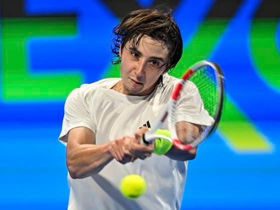 ATP, Tennis Herren Qatar Exxonmobil Open Tennis Tournament 2024 Alexander Shevchenko of Kazakhstan is playing against Richard Gasquet of France in his round of 32 singles match at the ATP Qatar ExxonMobil Open tennis tournament at the Khalifa International Tennis Complex in Doha, Qatar, on February 20, 2024. DOHA Qatar  Copyright: xNoushadxThekkayilx originalFilename:varittyakkal-atpqatar240220_npNga.jpg
