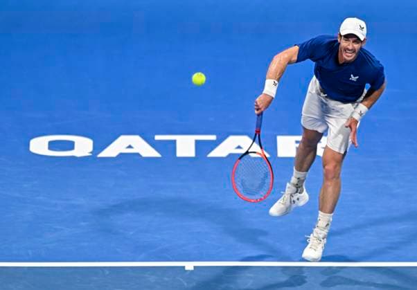 ATP, Tennis Herren Qatar Exxonmobil Open Tennis Tournament 2024 Andy Murray from Great Britain is playing against Alexandre Muller from France in his round of 32 singles match at the ATP Qatar ExxonMobil Open tennis tournament at the Khalifa International Tennis Complex in Doha, Qatar, on February 20, 2024. DOHA Qatar  Copyright: xNoushadxThekkayilx originalFilename:varittyakkal-atpqatar240220_npWIs.jpg
