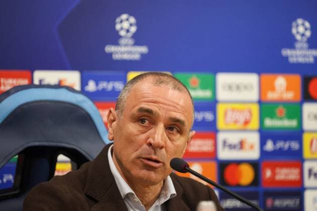 February 20, 2024, Napoli, Campania, ITALIA: 20 02 2024 Naples, pre-match press conference, PK, Pressekonferenz of the 2024 Champions League between Naples and Barcelona valid for the round of 16..In the picture: coach sec napoli Francesco Calzona Napoli ITALIA - ZUMAs236 20240220_aap_s236_045 Copyright: xFabioxSassox