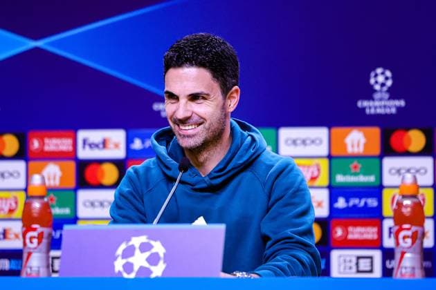 FC Porto 20 02 2024. Press and Training Mikel Arteta Manager of Arsenal during the press conference, PK, Pressekonferenz ahead of FC Porto v Arsenal in the Champions League, at Estadio do Dragao, Porto, Portugal on 20 February 2024. Editorial use only , Copyright: xNigelxKeenex PSI-19098-0010