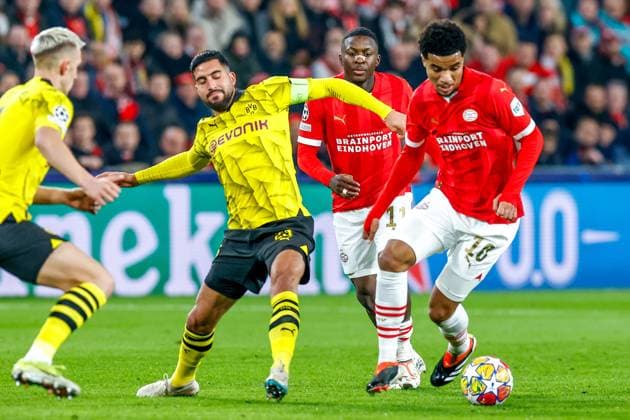 EINDHOVEN, 20-02-2024, Philips Stadium, UEFA Champions League season 2023 24, match between PSV and Borussia Dortmund, PSV player Malik Tillman PSV - Borussia Dortmund  x24344016x Copyright: