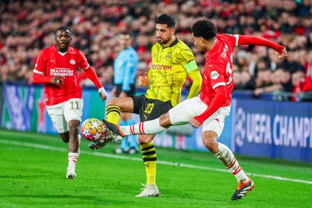 EINDHOVEN, 20-02-2024, Philips Stadium, UEFA Champions League season 2023 24, match between PSV and Borussia Dortmund, Borussia Dortmund player Emre Can PSV - Borussia Dortmund  x24344403x Copyright:
