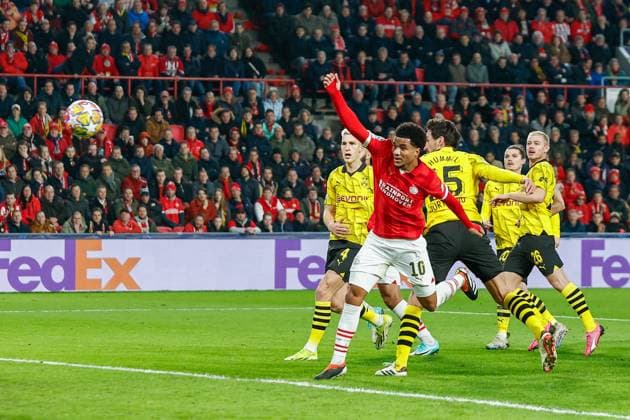 EINDHOVEN, 20-02-2024, Philips Stadium, UEFA Champions League season 2023 24, match between PSV and Borussia Dortmund, PSV player Malik Tillman PSV - Borussia Dortmund  x24344483x Copyright: