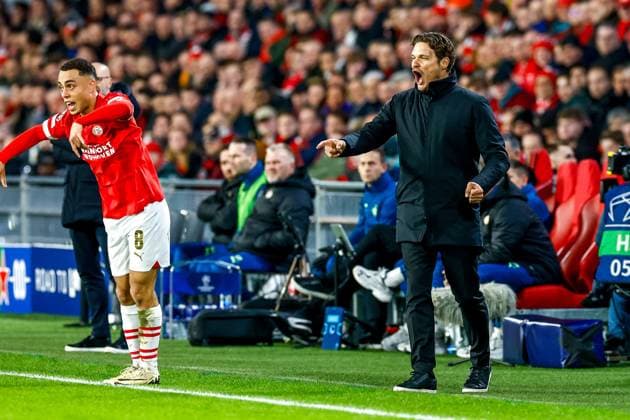 EINDHOVEN, 20-02-2024, Philips Stadium, UEFA Champions League season 2023 24, match between PSV and Borussia Dortmund, Borussia Dortmund coach Edin Terzic PSV - Borussia Dortmund  x24344492x Copyright: