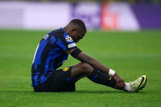 FC Internazionale v Club Atletico de Madrid - UEFA Champions League Marcus Thuram of FC Internazionale looks dejected during the UEFA Champions League football match between FC Internazionale and Club Atletico de Madrid. Milan Italy Copyright: xNicolòxCampox