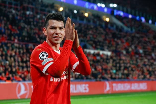 EINDHOVEN, 20-02-2024, Philips Stadium, UEFA Champions League season 2023 24, match between PSV and Borussia Dortmund, PSV player Hirving Lozano PSV - Borussia Dortmund  x24345351x Copyright: