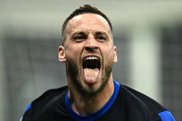 Db Milano 20 02 2024 - Champions League Inter-Atletico Madrid foto Daniele Buffa Image nella foto: esultanza gol Marko Arnautovic 