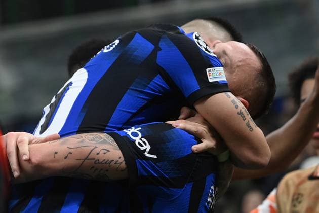 Db Milano 20 02 2024 - Champions League Inter-Atletico Madrid foto Daniele Buffa Image nella foto: esultanza gol Marko Arnautovic 