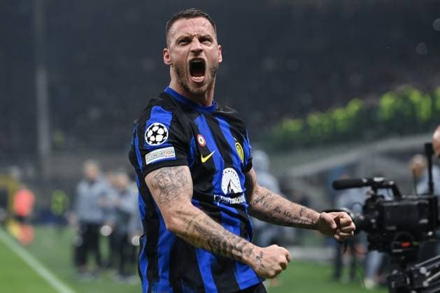 Db Milano 20 02 2024 - Champions League Inter-Atletico Madrid foto Daniele Buffa Image nella foto: esultanza gol Marko Arnautovic 