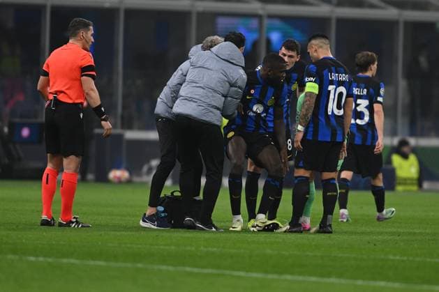 Marcus Thuram of FC Inter during the UEFA Champions League match between Inter FC Internazionale and Club Atletico De Madrid, on 20 of February 2024, at Giuseppe Meazza San Siro Siro stadium in Milan, Italy. Photo Tiziano Ballabio  Copyright: xTizianoxBallabio IPAxSportx xipax xx IPA_43597351 IPA_Agency_IPA43597351